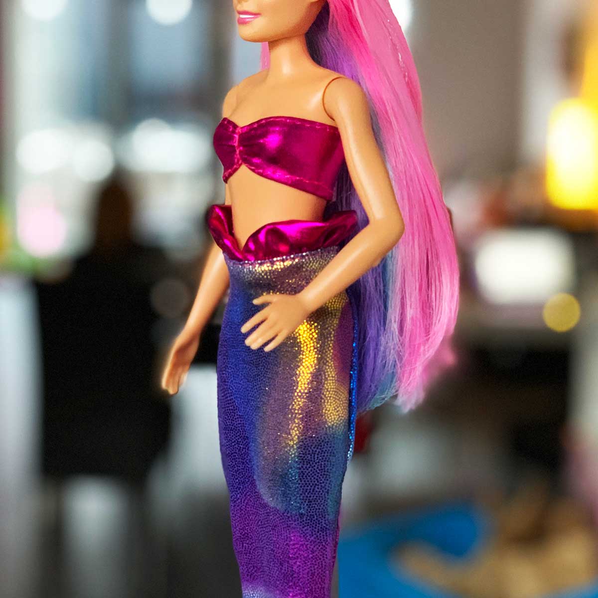 Barbie multicolor zeemeermin jurk galaxy glitter