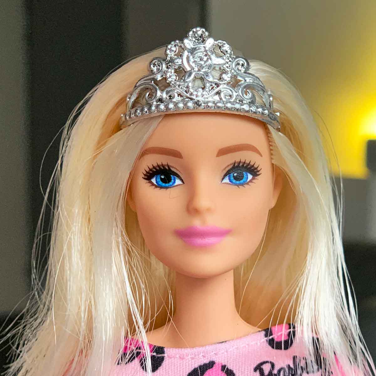 Barbie prinsessenkroon zilver met sierlijke lijnen en bloem