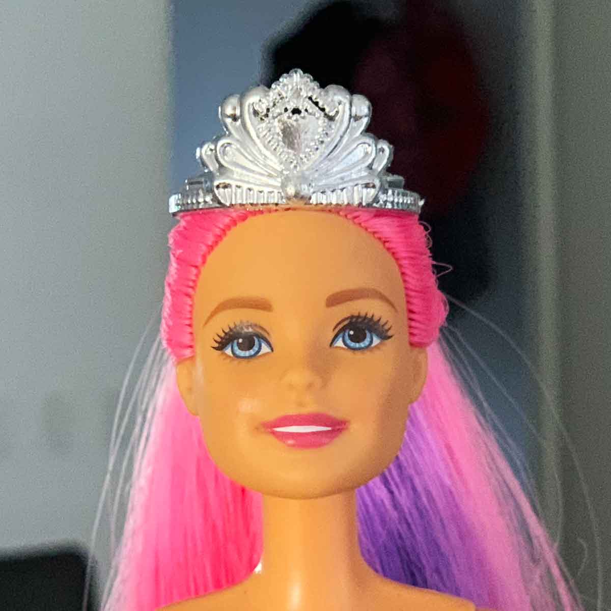 Barbie prinsessenkroon zilver met sierlijke lijnen en hart