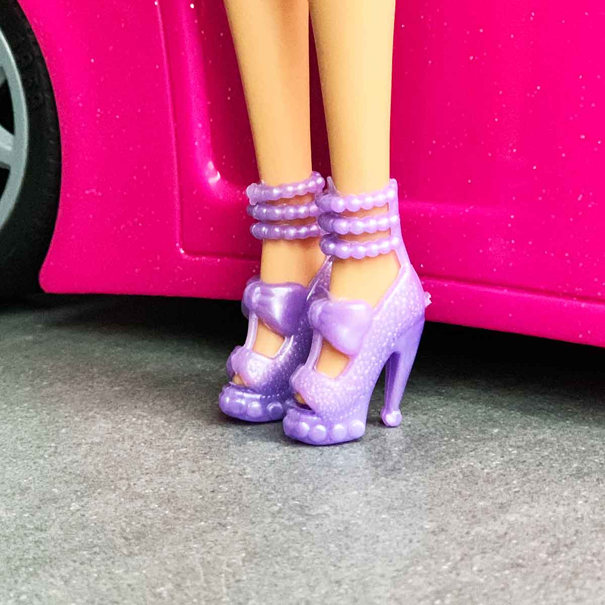 Barbie schoenen paarse pumps met strik en sierlijke met ballen