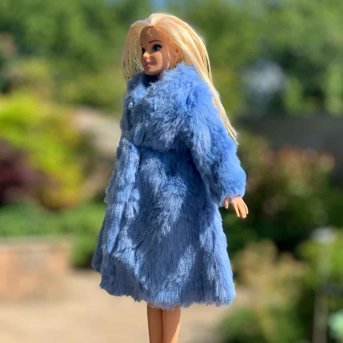 Barbie winterjas oceaanblauw met kraag