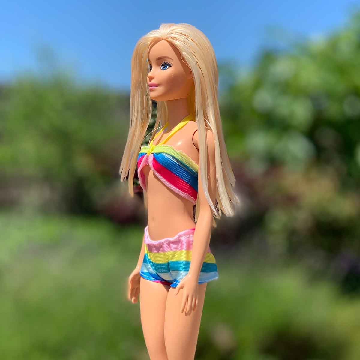 Barbie bikini multicolor met gele nekband