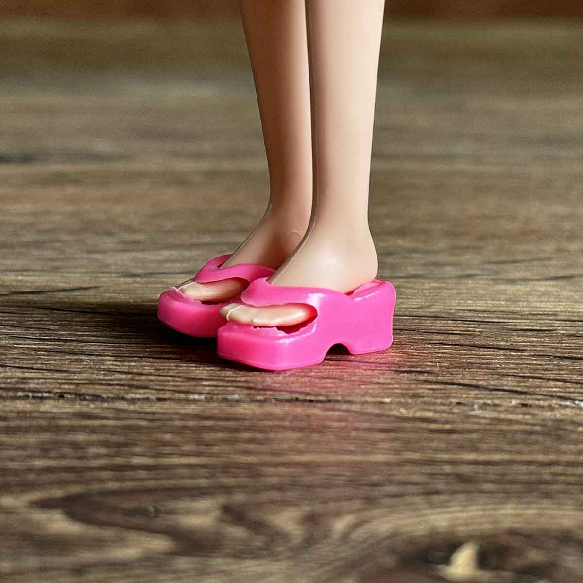 Barbie slippers roze met lage hak