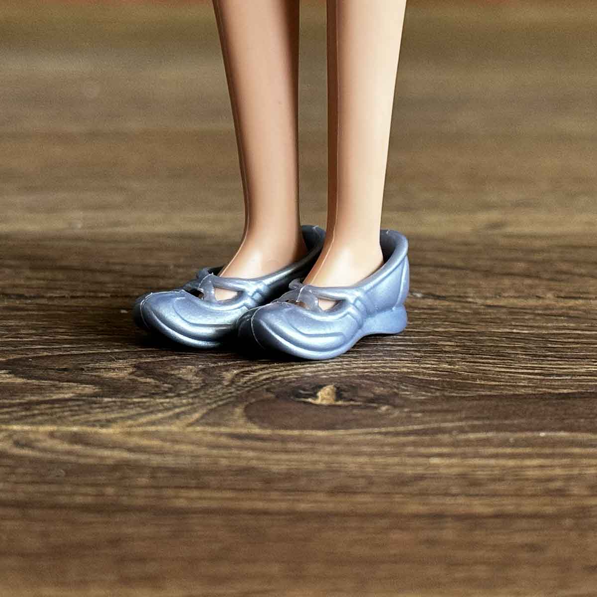 Barbie schoenen zilver met dubbele band