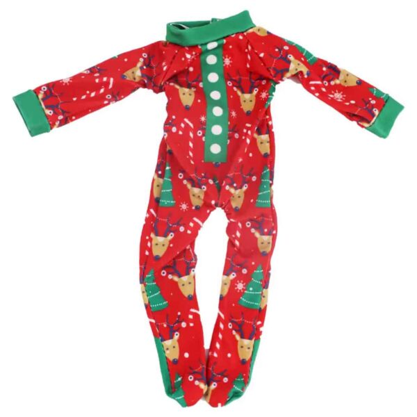 Barbie kerstpyjama rood groen met rendieren en kerstbomen