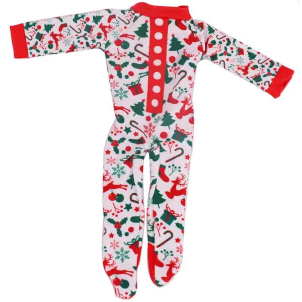 Barbie kerstpyjama wit rood met gekleurde kerstopdrukken